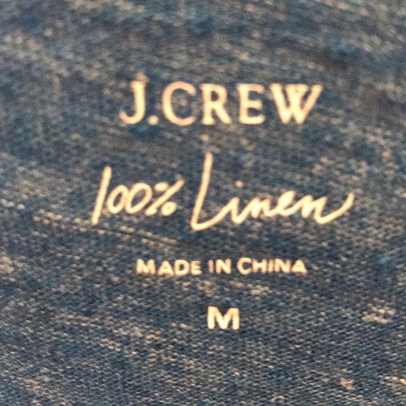 JCrew 100% linen boyfriend pocket tee in blue - Picture 2 of 2